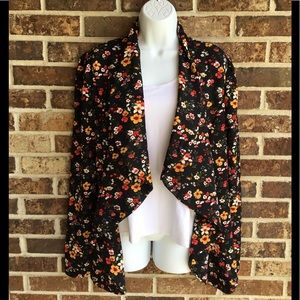 Black floral cardigan/jacket